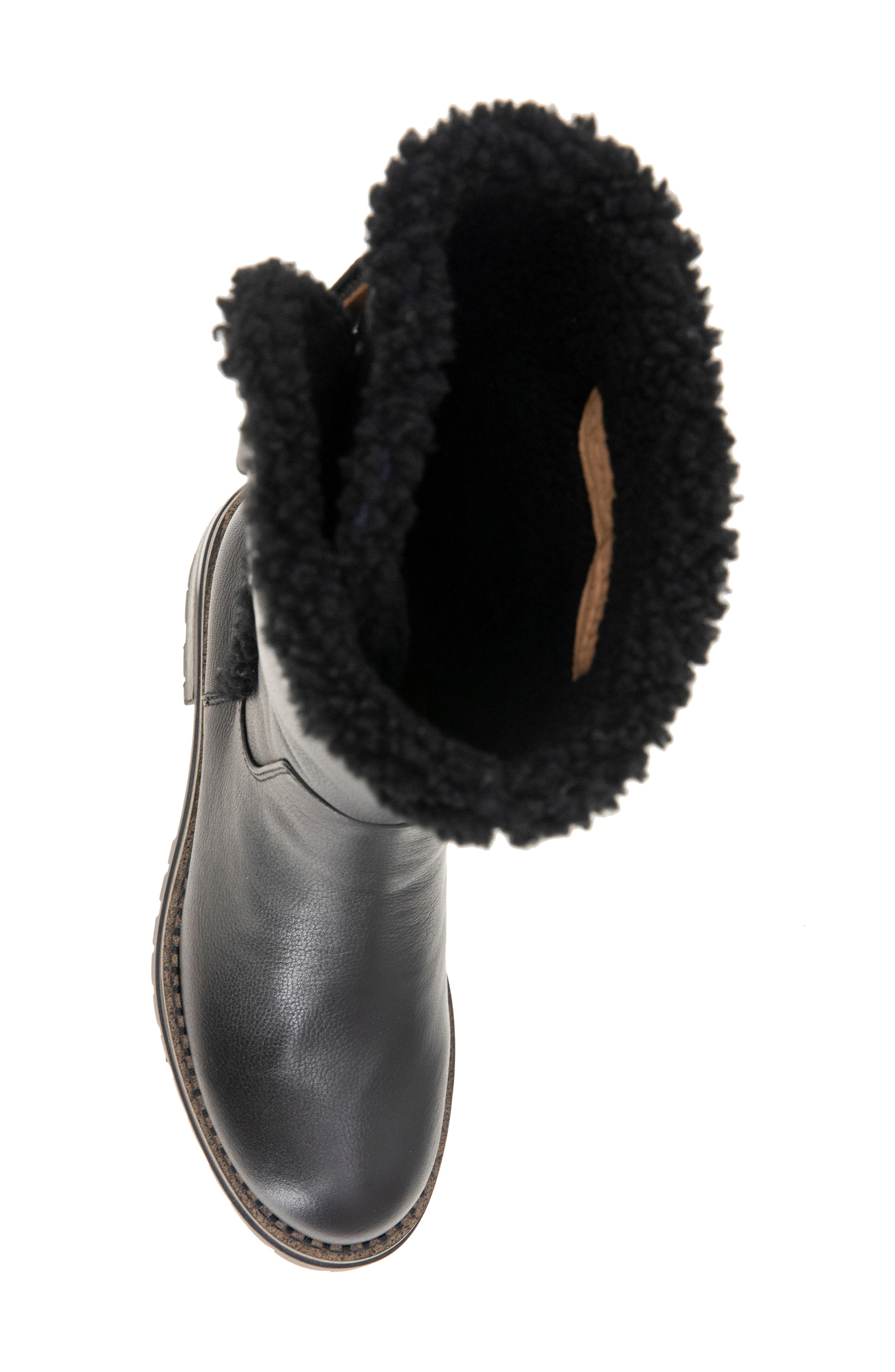 Gentle Souls Bradford Faux Shearling Trim Boot, Alternate, color, Black Leather