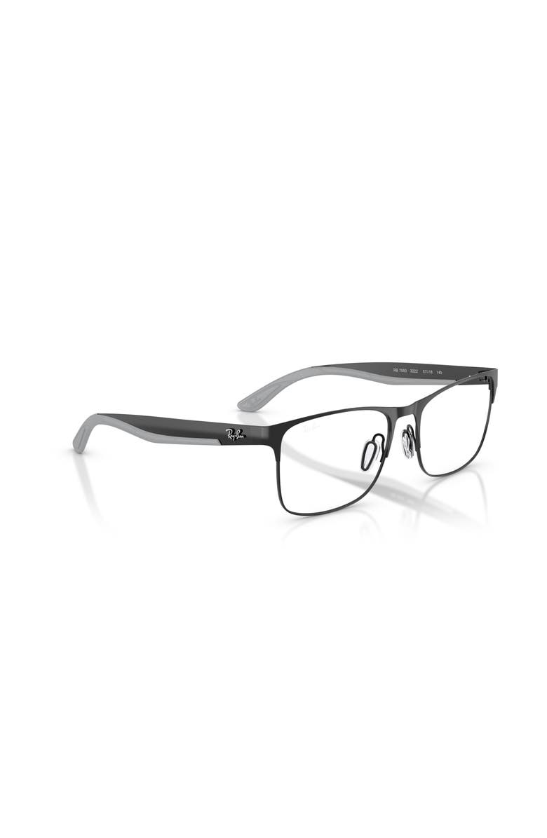 Ray-Ban 55mm Rectangle optical glasses, Alternate, color, Black