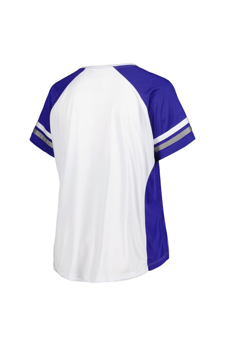 PROFILE Women's White/Royal Los Angeles Dodgers Plus Size Notch Neck T-Shirt, Alternate, color,