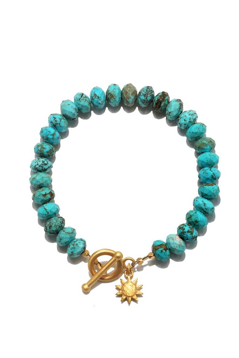 Serene Spirit Howlite Toggle Bracelet, Main, color, Blue
