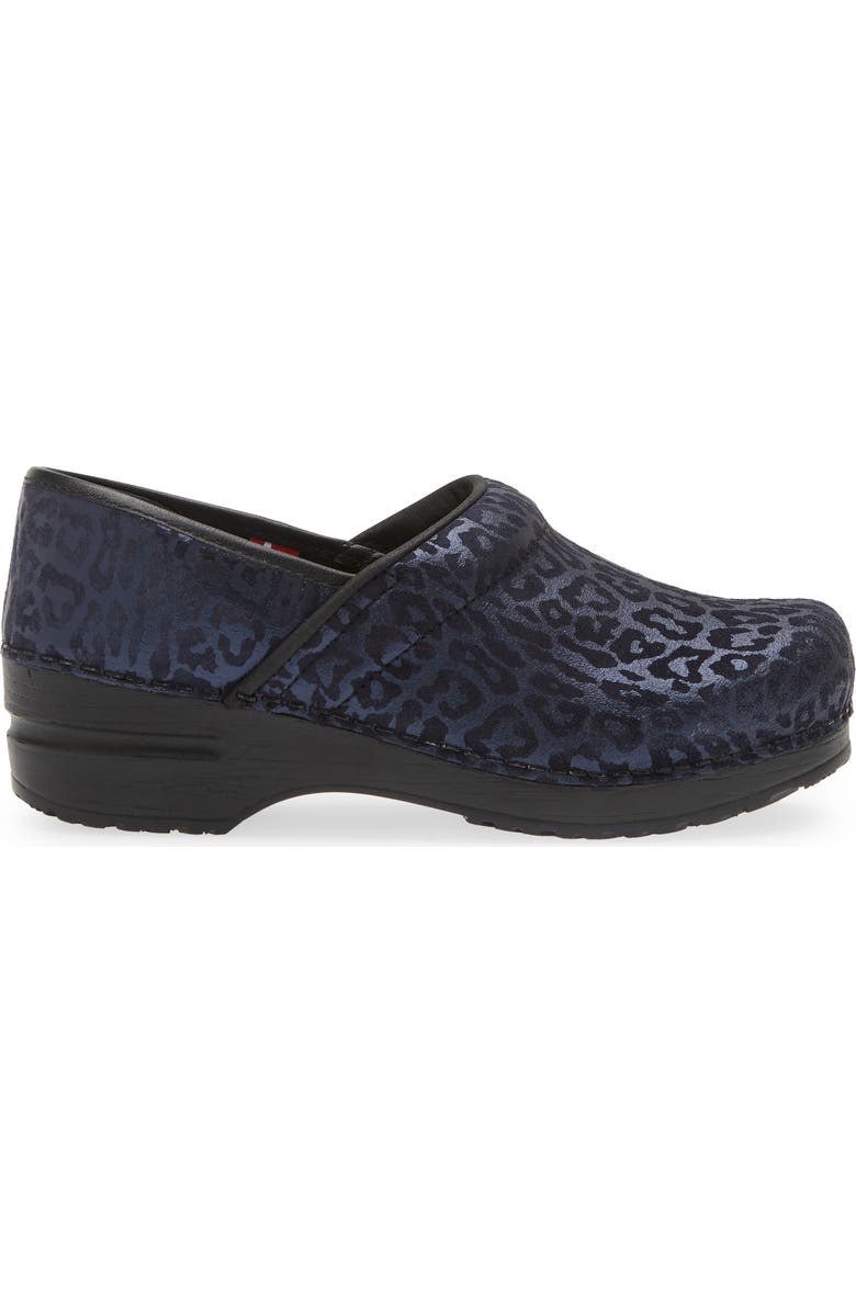 Sanita Pardus Leopard Print Clog, Alternate, color, Navy