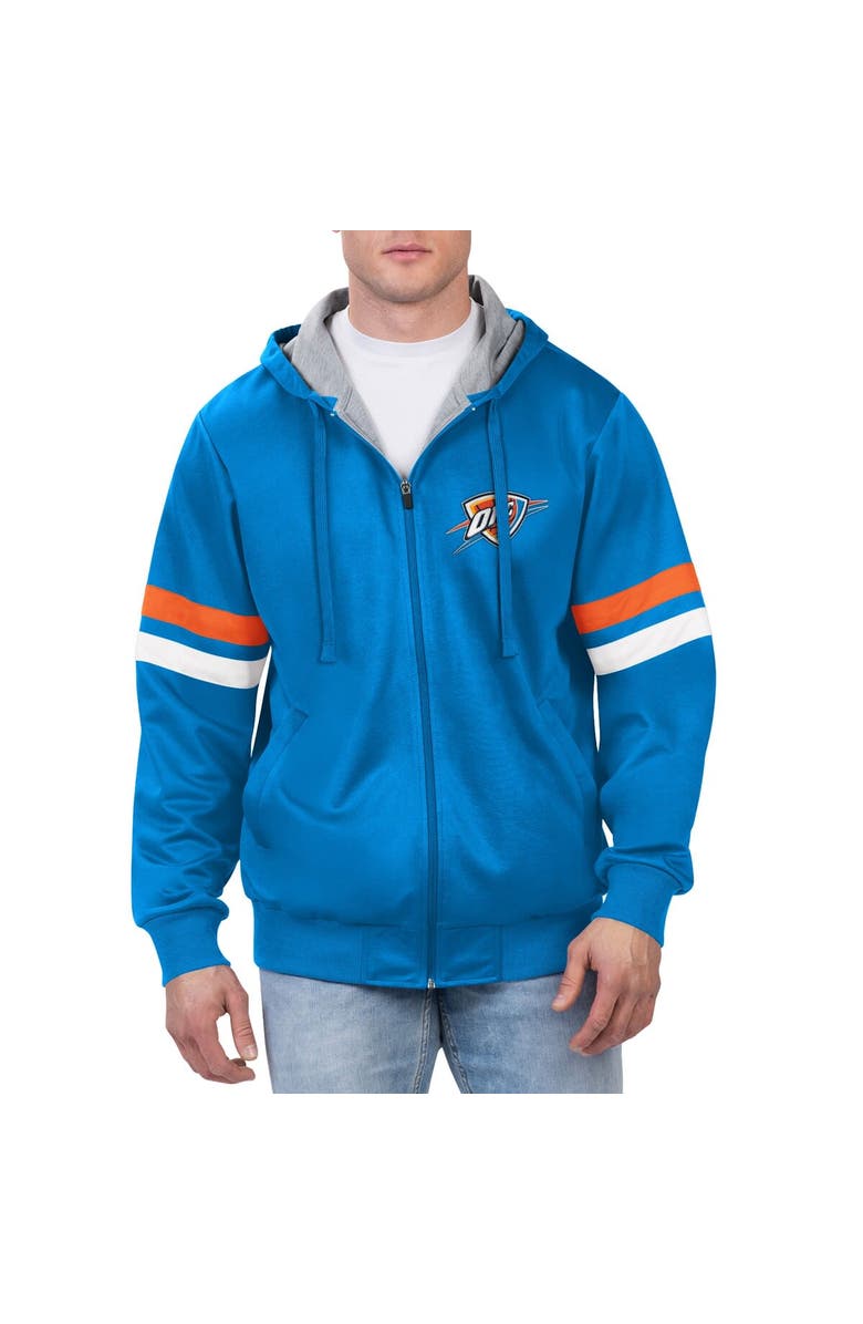 G-III SPORTS BY CARL BANKS Men's G-III Sports by Carl Banks Blue Oklahoma City Thunder Contender Full-Zip Hoodie Jacket, Main, color, 