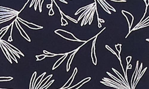 Karen Kane Floral Flare Sleeve Pick-up Top In Navy Print