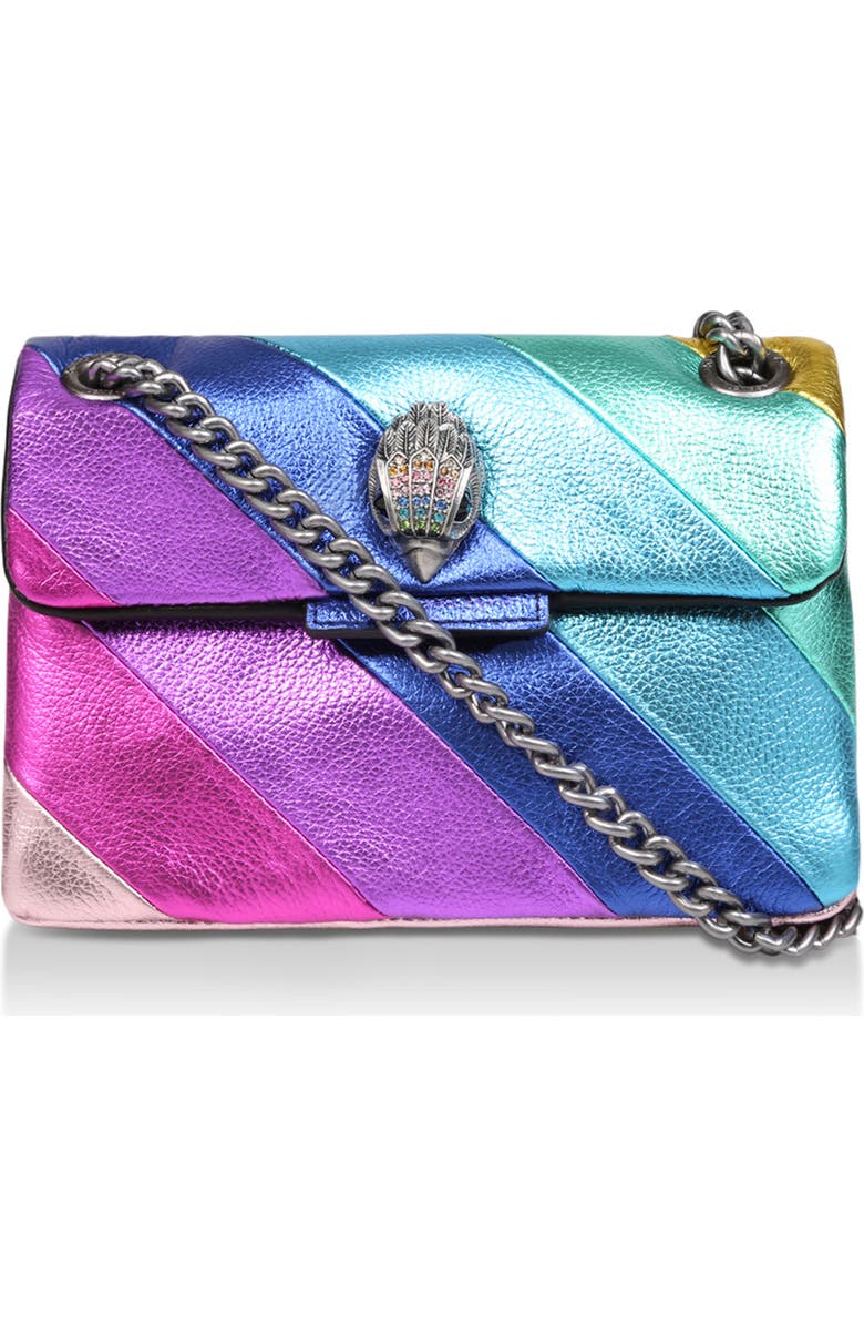 Kurt Geiger London Mini Kensington Metallic Leather Convertible Crossbody Bag, Main, color, Multi