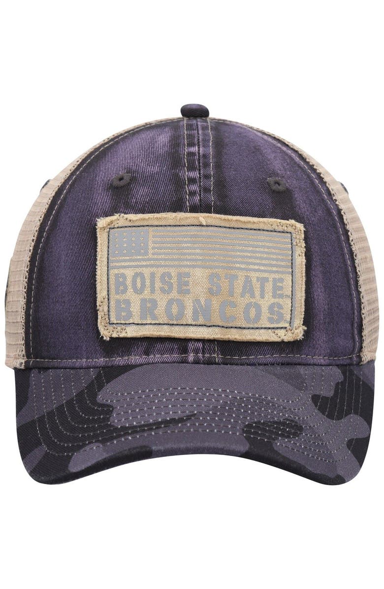 COLOSSEUM Men's Colosseum Charcoal Boise State Broncos OHT Military Appreciation United Trucker Snapback Hat, Alternate, color, 