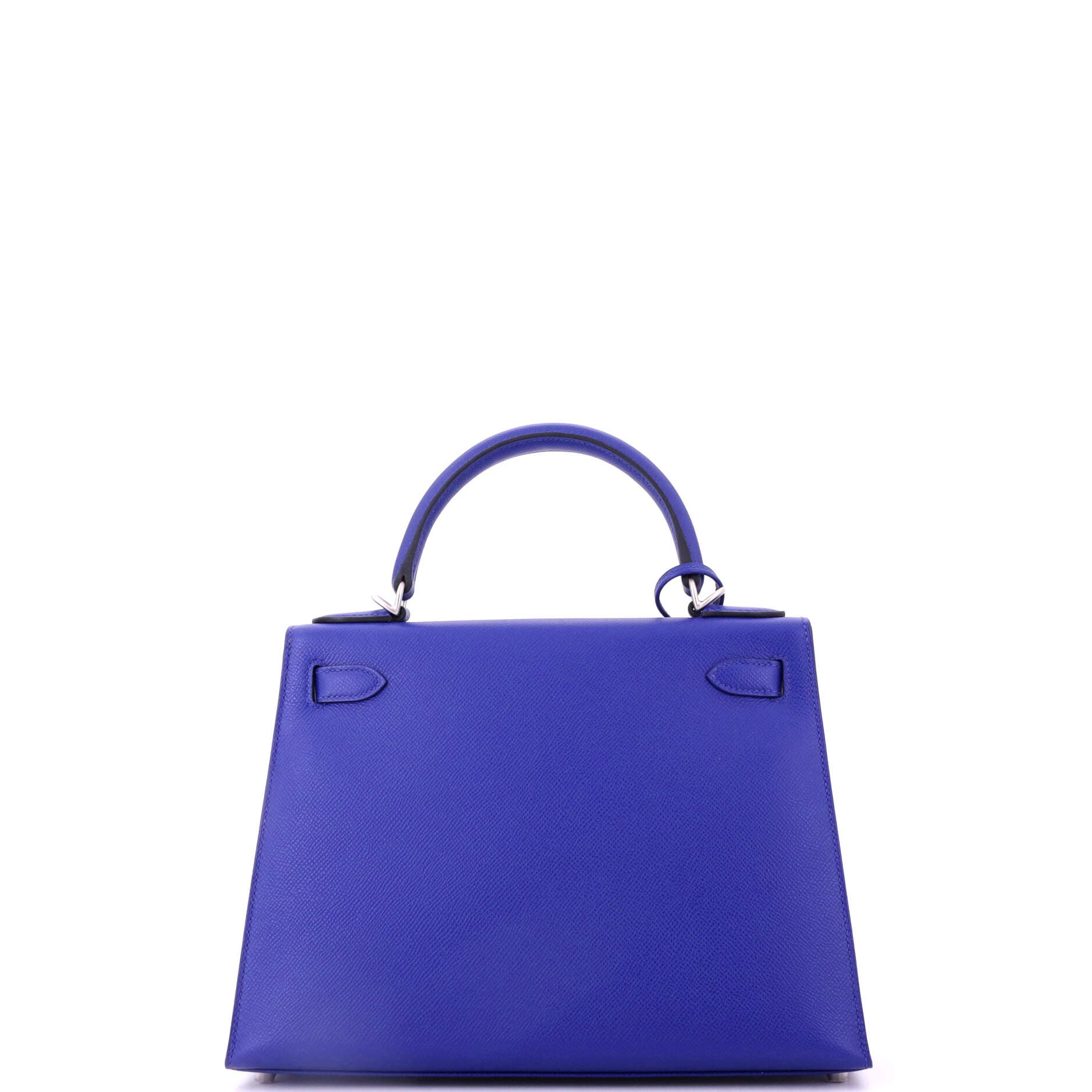 Pre-Owned Hermes Kelly Handbag Blue Epsom with Brushed Palladium Hardware 28, Alternate, color, 