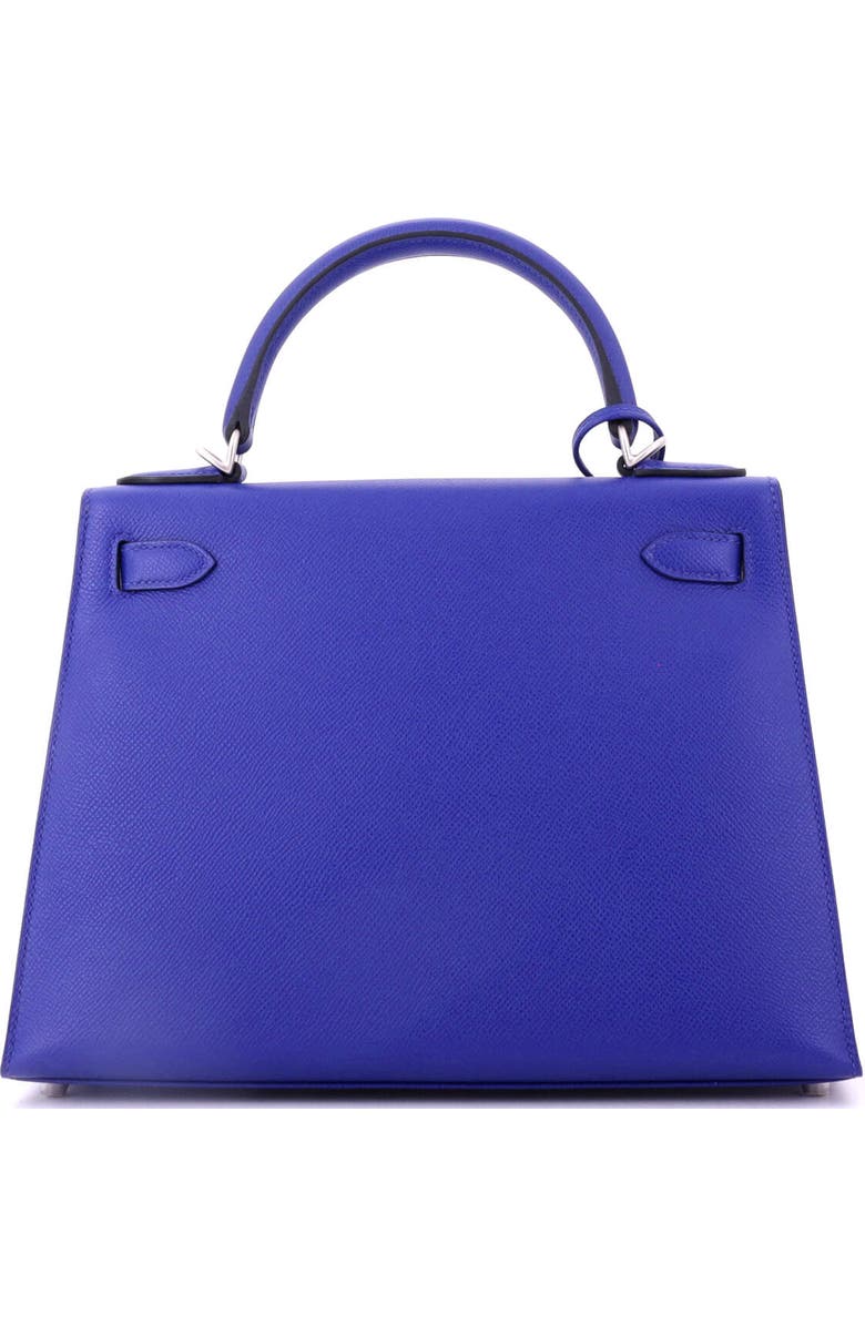 Pre-Owned Hermes Kelly Handbag Blue Epsom with Brushed Palladium Hardware 28, Alternate, color, Bleu Electrique