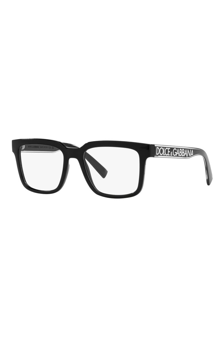 52mm Square Optical Glasses, Alternate, color, BLACK
