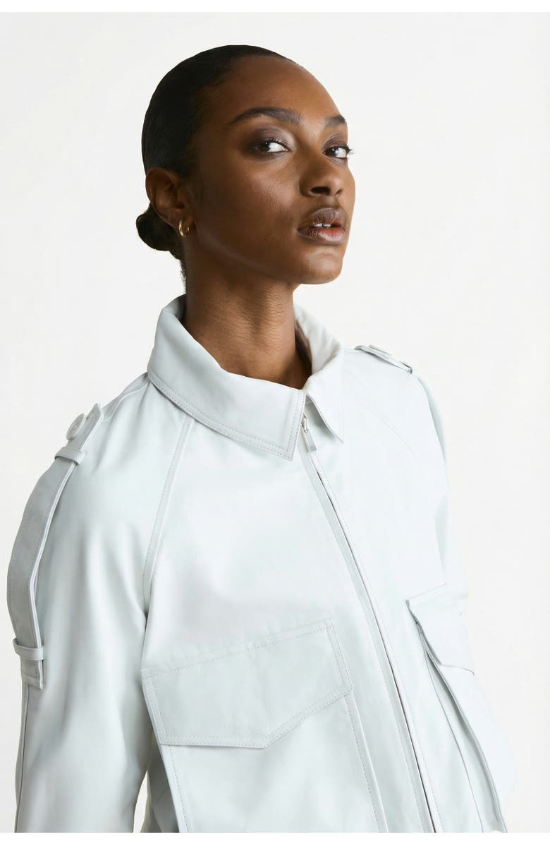 FURNIQ UK Rose Leather Jacket, Alternate, color, White