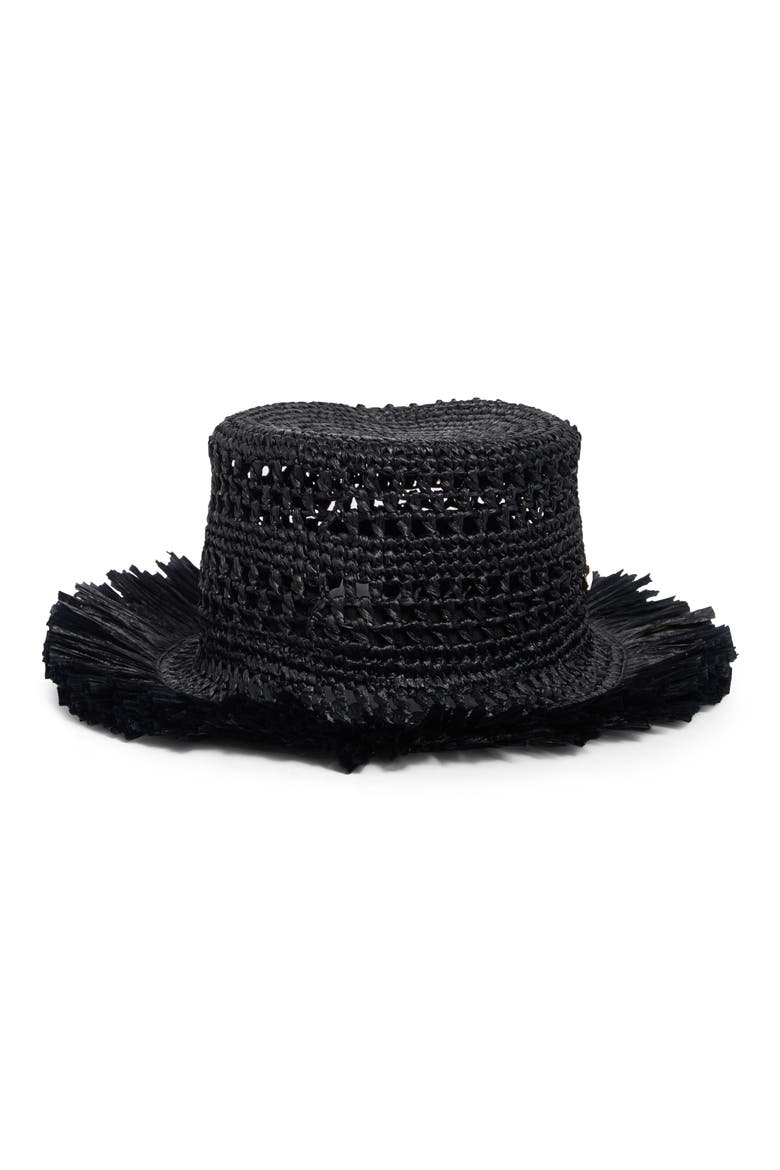 fringe spade hat, Alternate, color, BLACK