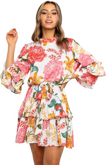 Peta Floral Print Tiered Dress