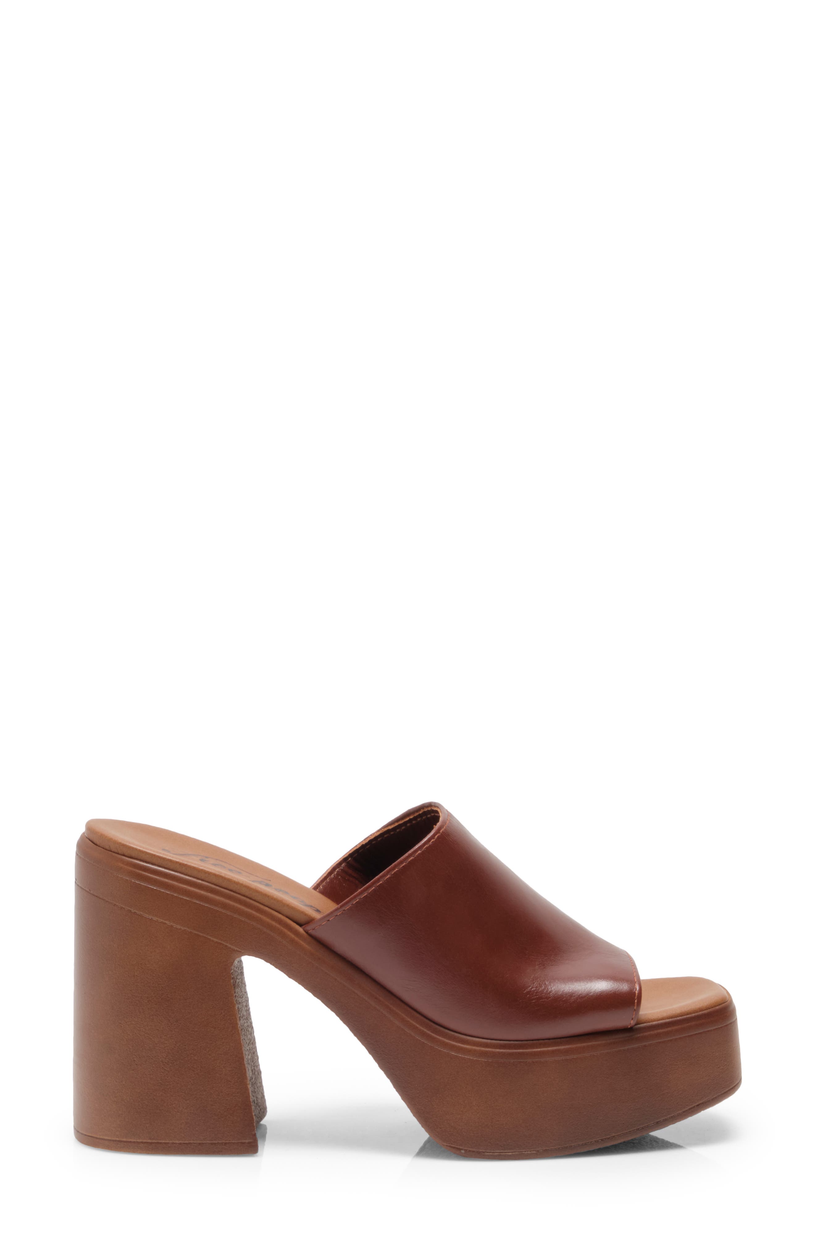 Zoe Platform Slide Sandal, Alternate, color, CHESTNUT