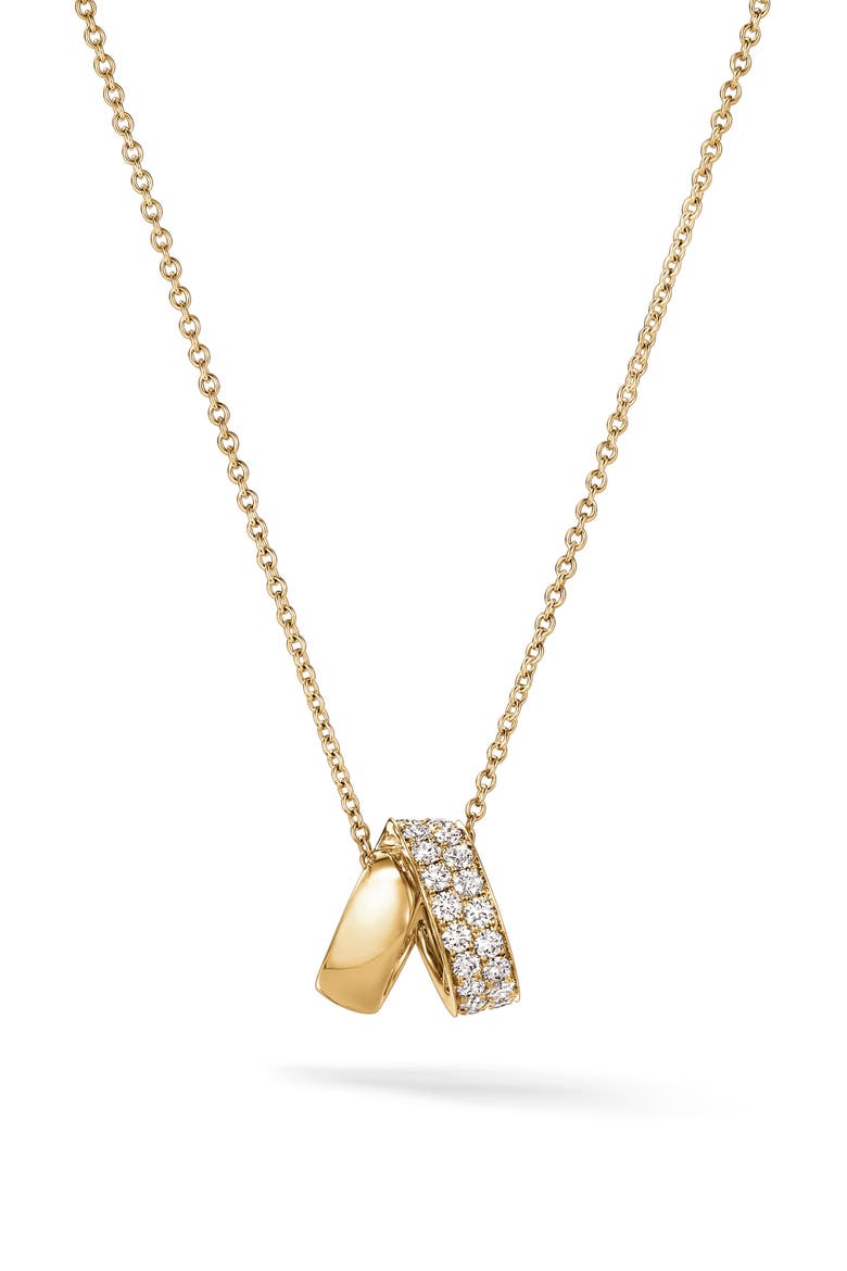 INSIDE/OUT Multi-Wear Rondel 18K Gold Diamond Pendant Necklace, 0.40ct., Main, color, YELLOW GOLD