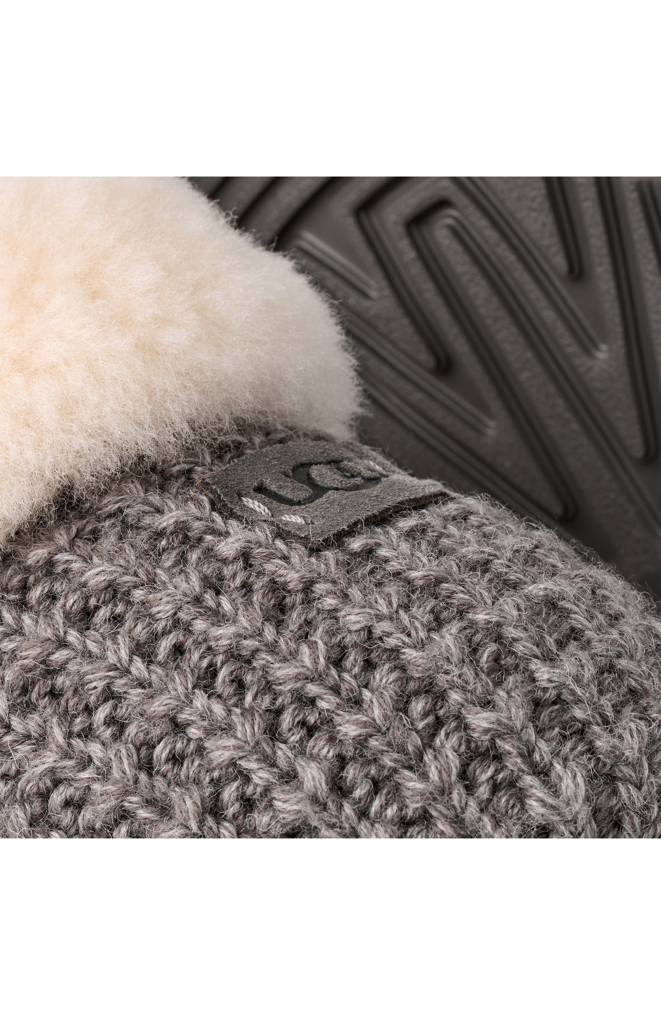 UGG<sup>®</sup> Kids' Cozy Knit II UGGplush<sup>™</sup> & Genuine Shearling Trim Slipper, Alternate, color, Charcoal