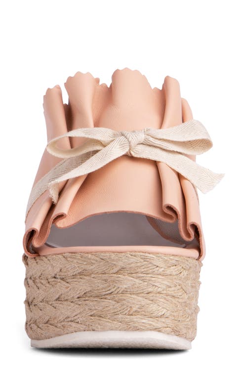 Beautiisoles Noelle Espadrille Platform Wedge Slide Sandal In Light Pink