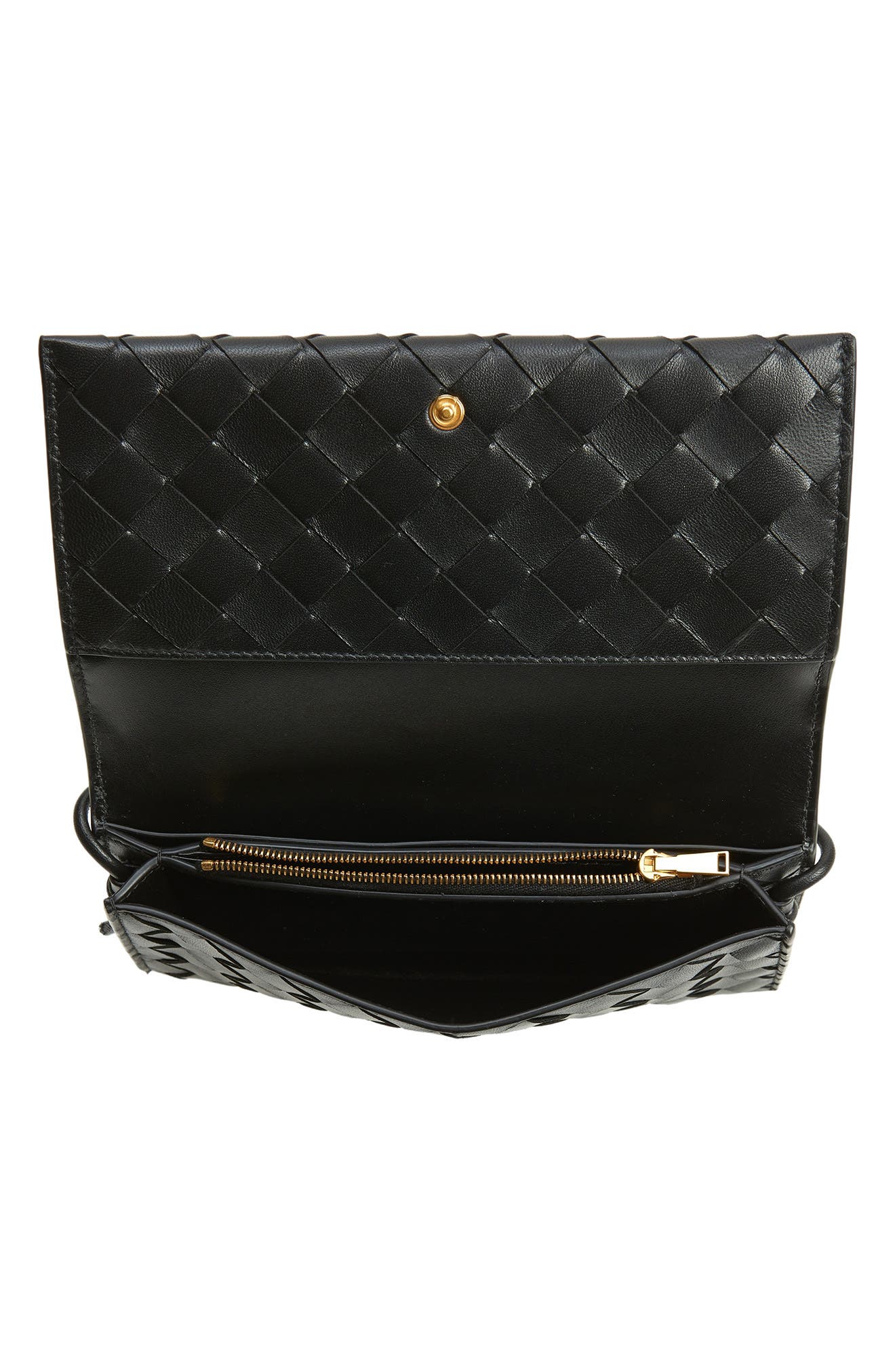 Bottega Veneta Intrecciato Leather Wallet on a Strap, Alternate, color, 