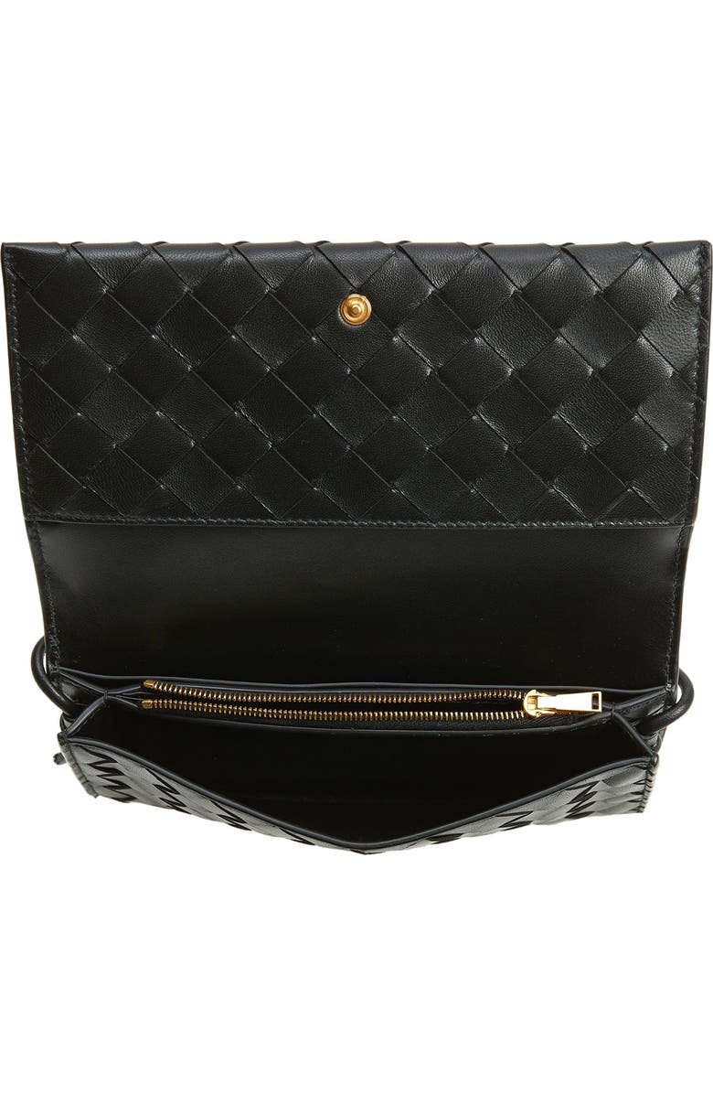 Bottega Veneta Intrecciato Leather Wallet on a Strap, Alternate, color,