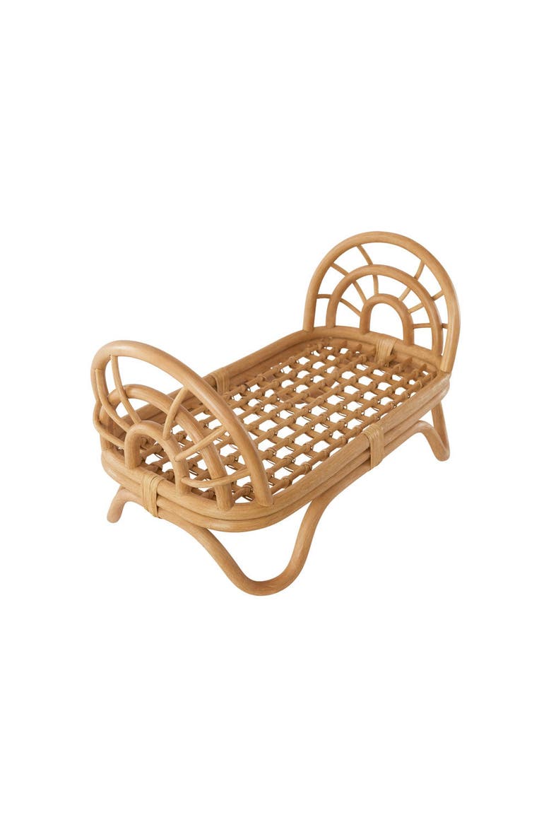 Rainbow Doll Bed, Alternate, color, Nature