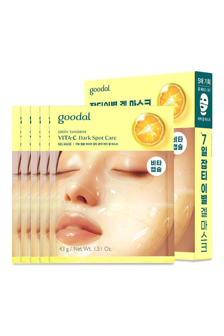 5-Pack Green Tangerine Vita C Dark Spot Care Gel Masks, Main, color, NO COLOR