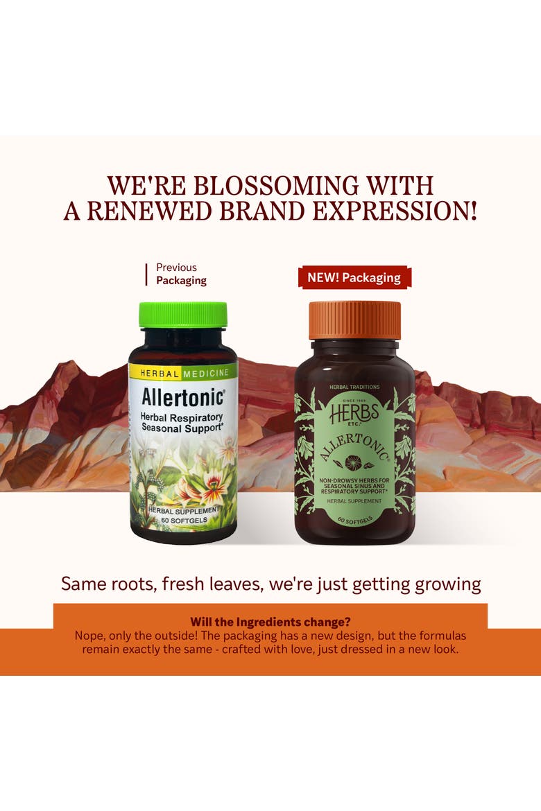 Allertonic - Healthy Breathing Support - Herbal Blend to Aid Against Seasonal Discomfort - Lung & Respiratory Health Support with Stinging Nettle - 60 Softgels, Alternate, color, No Color
