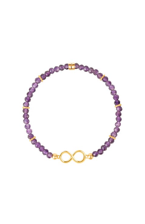 Eternal Bliss - Amethyst Infinity Charm Bracelet