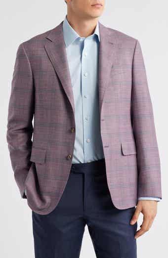 Canali Kei Trim Fit Plaid Wool Sport Coat