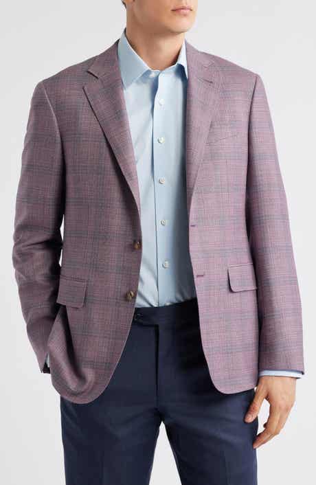 Canali Kei Trim Fit Plaid Wool Sport Coat
