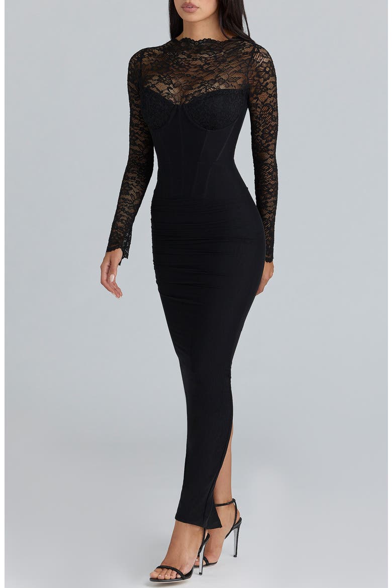 Shiloh Long Sleeve Body-Con Dress, Alternate, color, BLACK