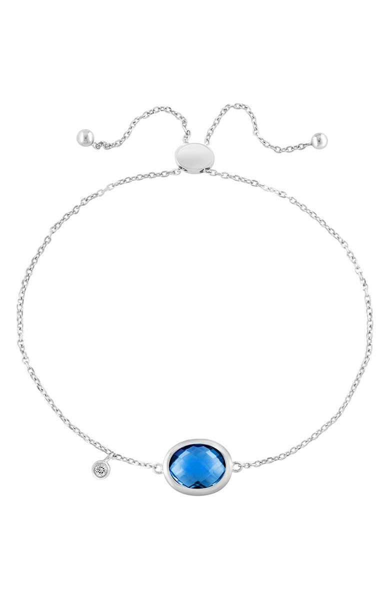 EFFY Oval Cut Blue Topaz Slide Bracelet, Alternate, color, Blue
