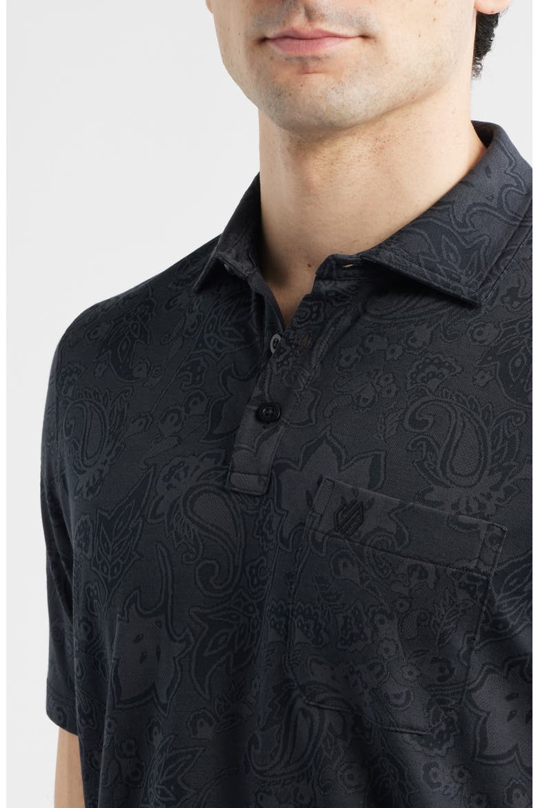 Evans Jacquard Polo, Alternate, color, BLACK PAISLEY