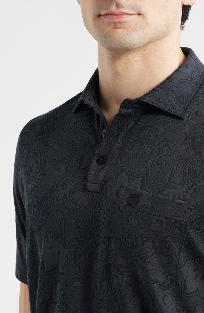 Johnston & Murphy Evans Jacquard Polo, Alternate, color, Black Paisley