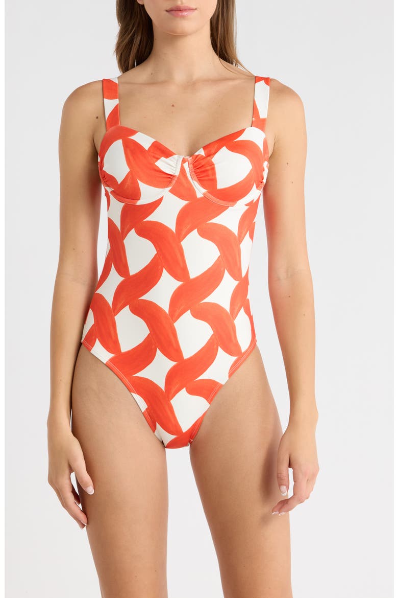 Barrett Underwire One-Piece Swimsuit, Main, color, IVORY/ CORAL