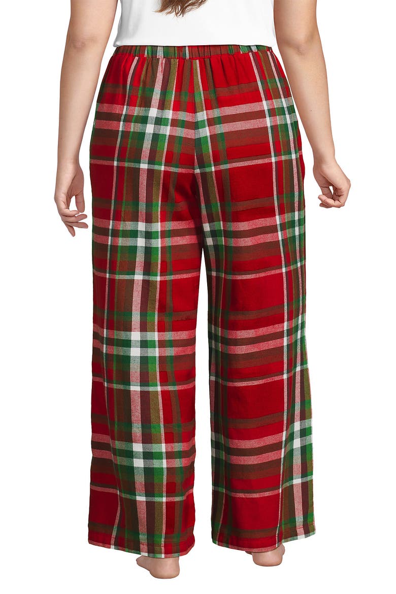 Print Flannel Pajama Pants, Alternate, color, Compass Red/Emerald Plaid