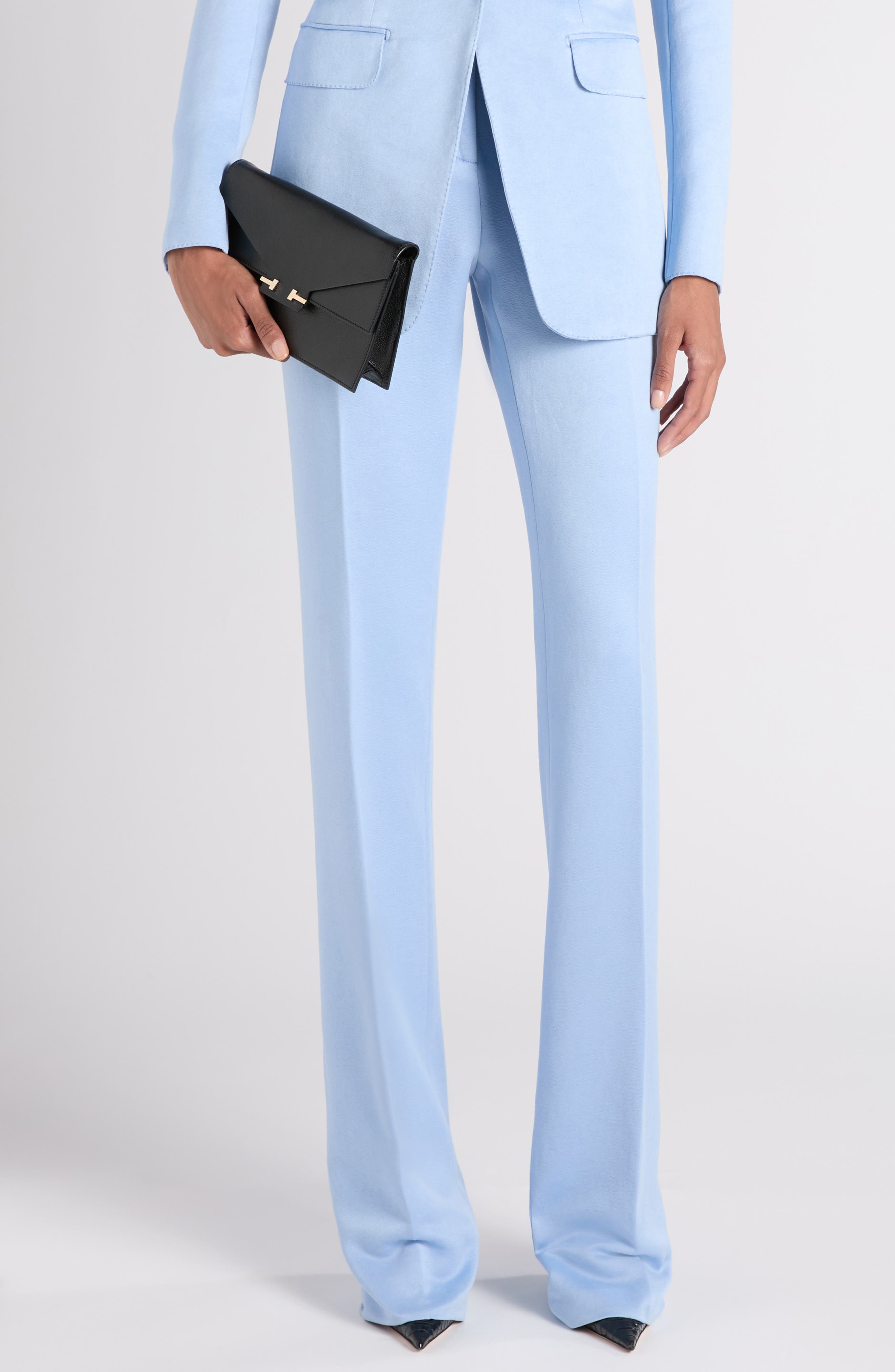 TOM FORD Mini Double T Leather Shoulder Bag, Alternate, color, Black