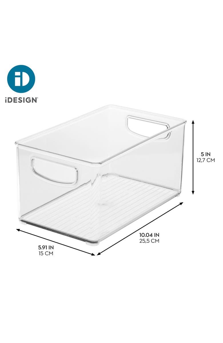 iDesign Plastic Stackable Pantry Bin - Organizer Bin with Handles for Cabinets or Fridge - Set of 4 - Clear, Alternate, color, Clear