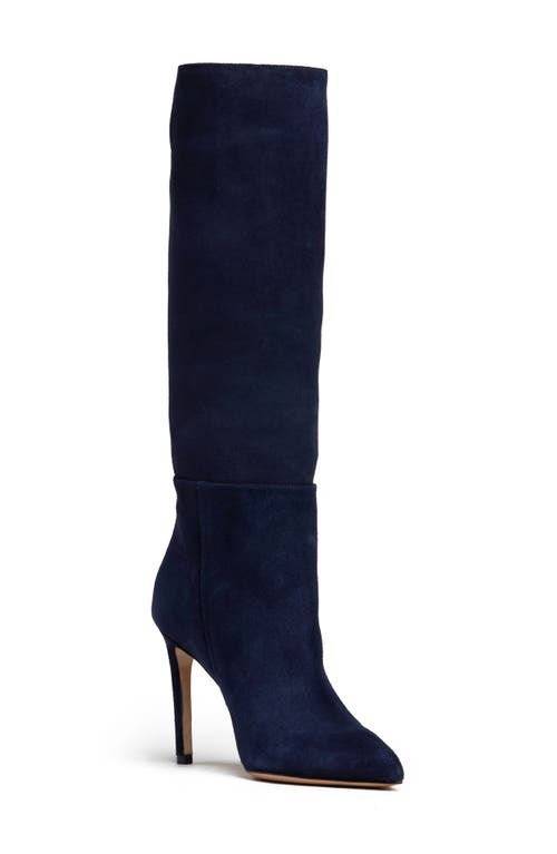 Beautiisoles Yara Pointed Toe Knee High Boot In Blue