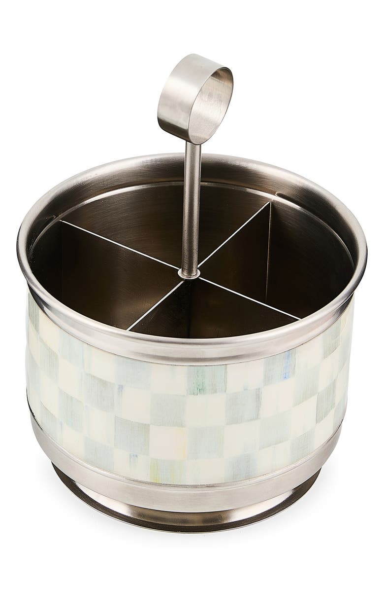 MACKENZIE CHILDS Sterling Check Supper Club Flatware Caddy, Alternate, color, Sterling