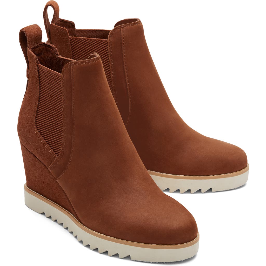 Toms Maddie Womens Suede Stretch Booties In Brown