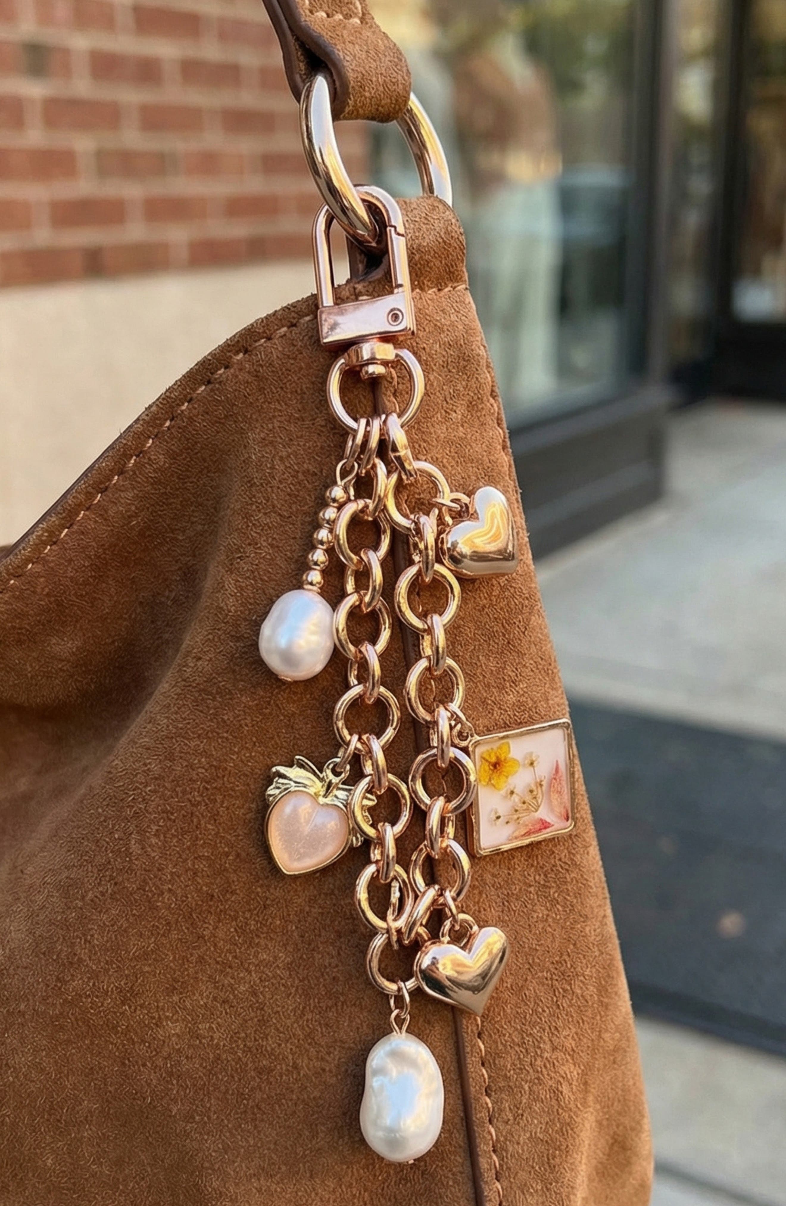 Bag Charm, Alternate, color, GOLD SHELL