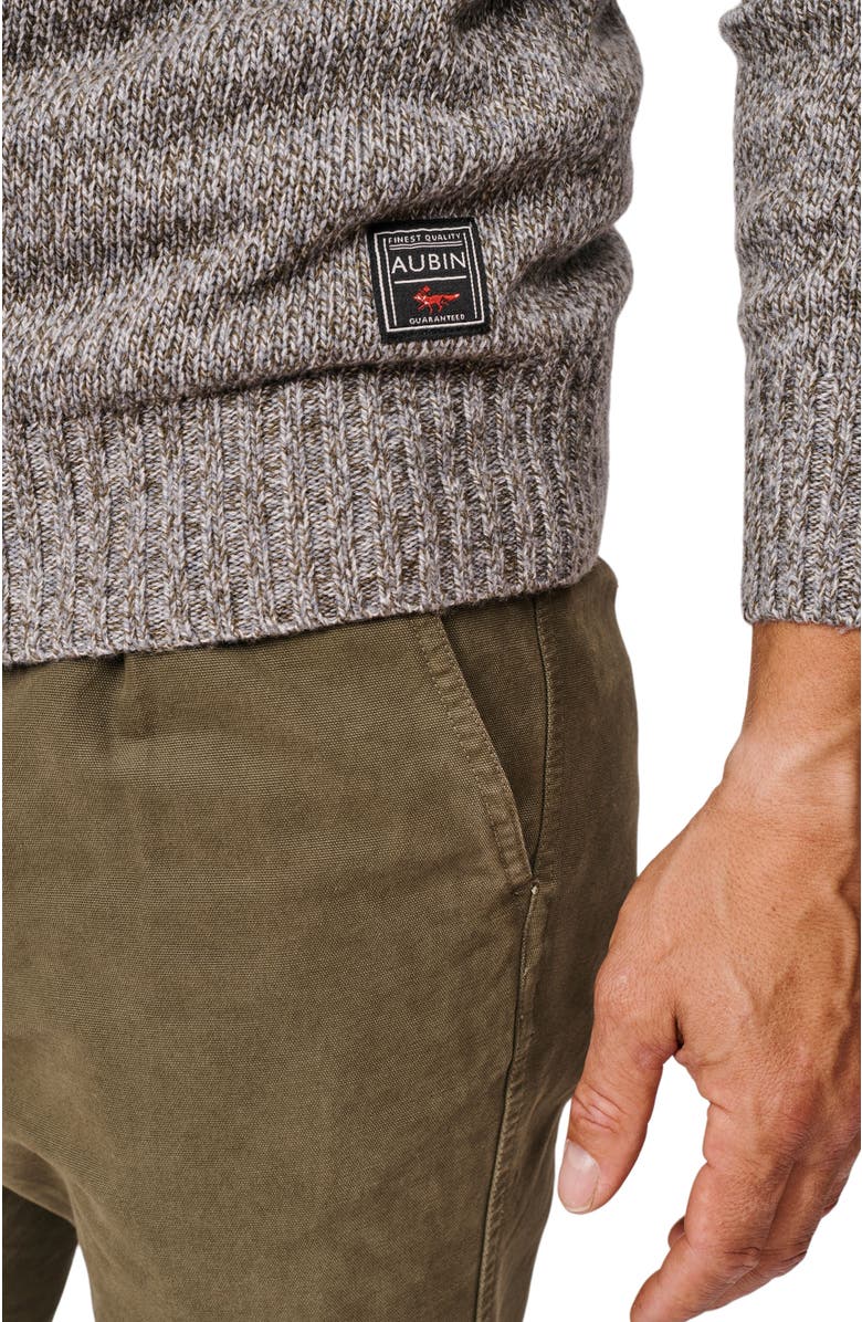 Aubin Riply Twist Crew Neck Sweater, Alternate, color, Khaki Twist
