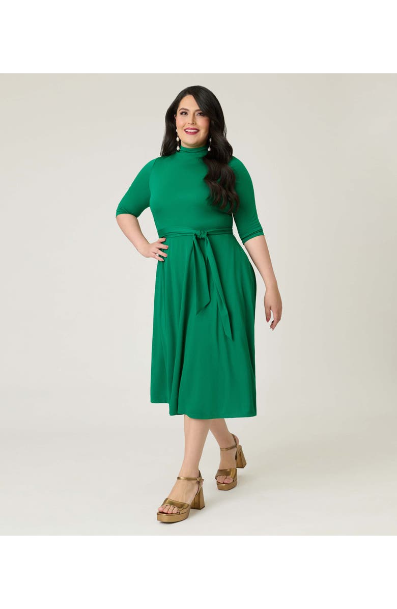 Unique Vintage Plus Size 1950s Turtleneck Midi Dress, Main, color, 