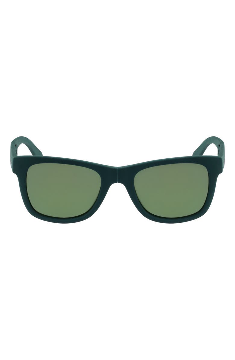 Lacoste 52mm Foldable Retro Frame Sunglasses, Main, color, Matte Green