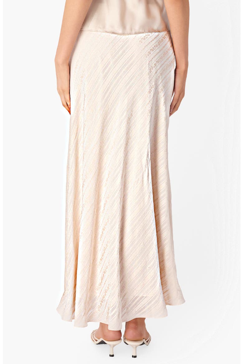 Piper Metallic Jacquard Stripe Silk Blend Skirt, Alternate, color, OAT