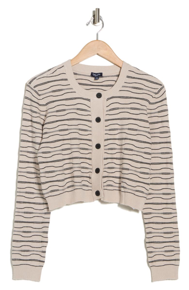 Splendid Stripe Cardigan, Main, color, Beige/ Black Stripe
