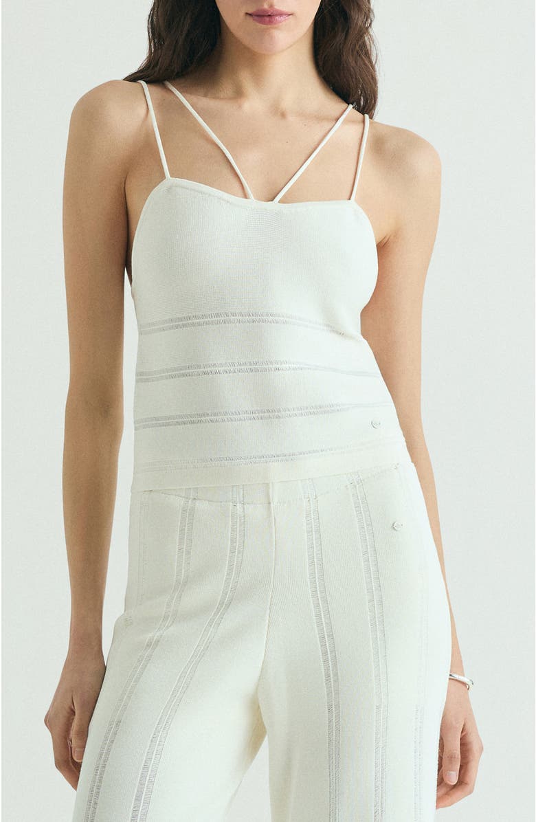 Scalpers Asymmetrical Tank Top, Main, color, Ecru