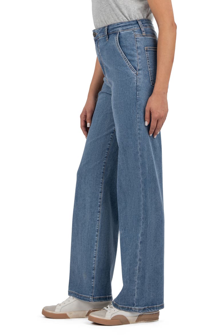 High Waist Wide Leg Jeans, Alternate, color, MEDIUM WASH