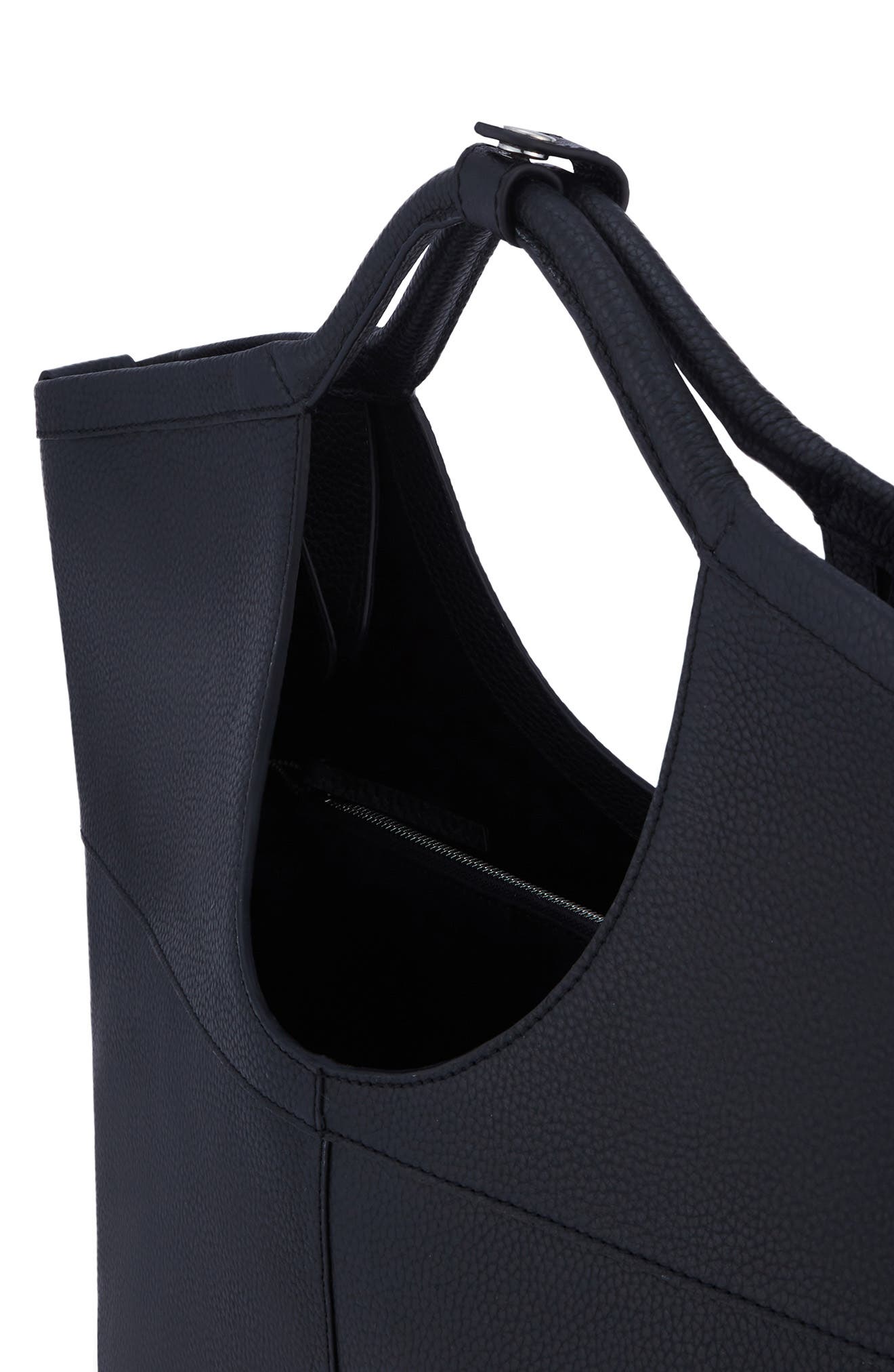 Arendt Pebble Leather Tote, Alternate, color, BLACK
