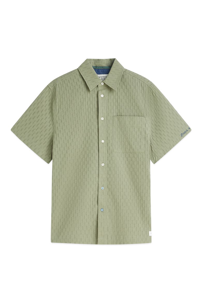 Short Sleeve Button-Up Shirt, Alternate, color, OIL GREEN