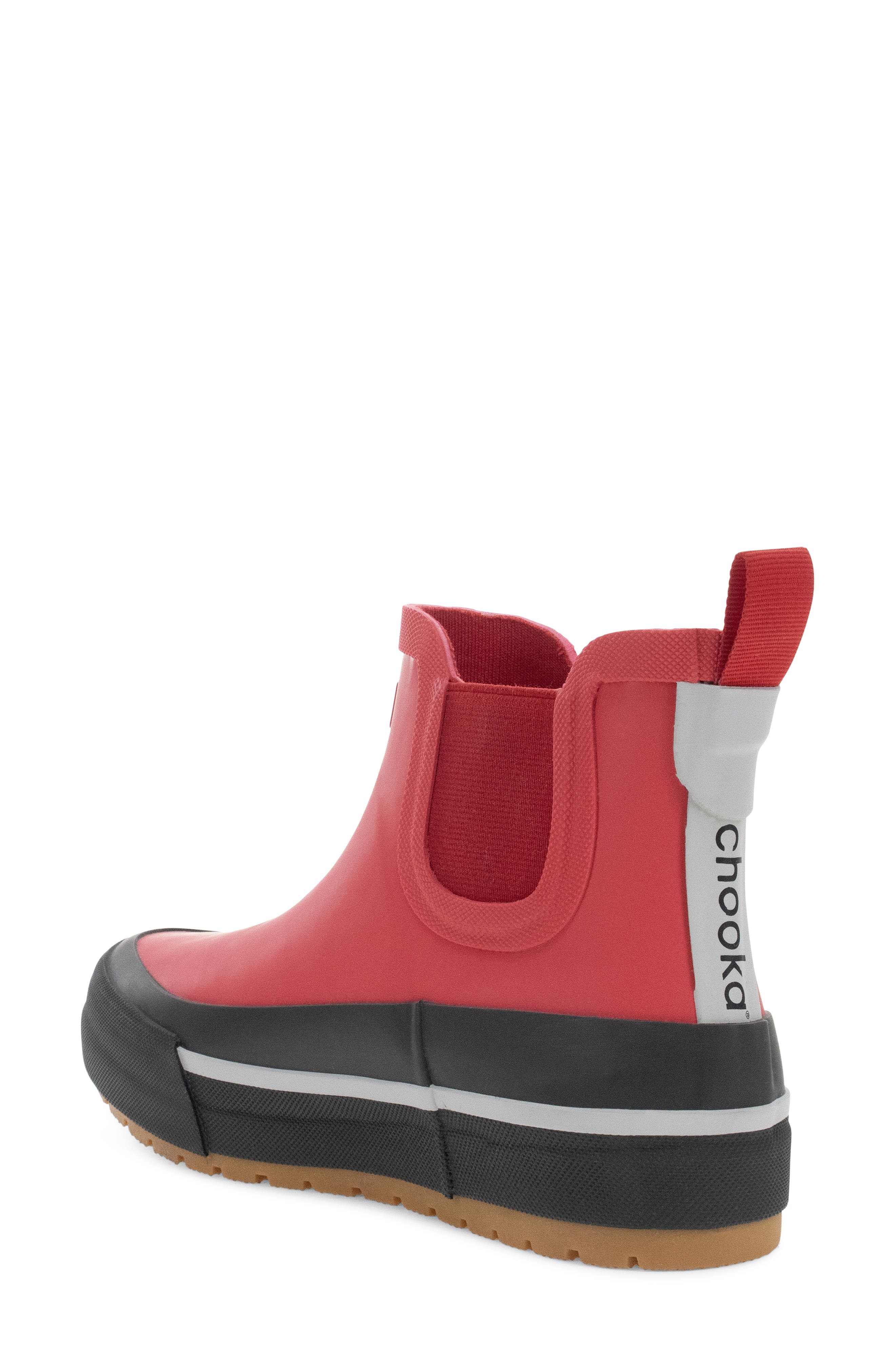 Marina Waterproof Rain Bootie, Alternate, color, RED