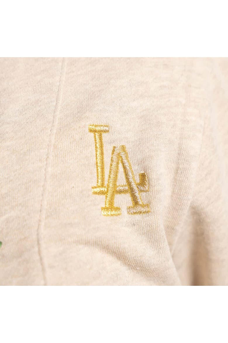 Women's Lusso  Natural Los Angeles Dodgers Malibu Full-Button Cardigan, Alternate, color, Natural